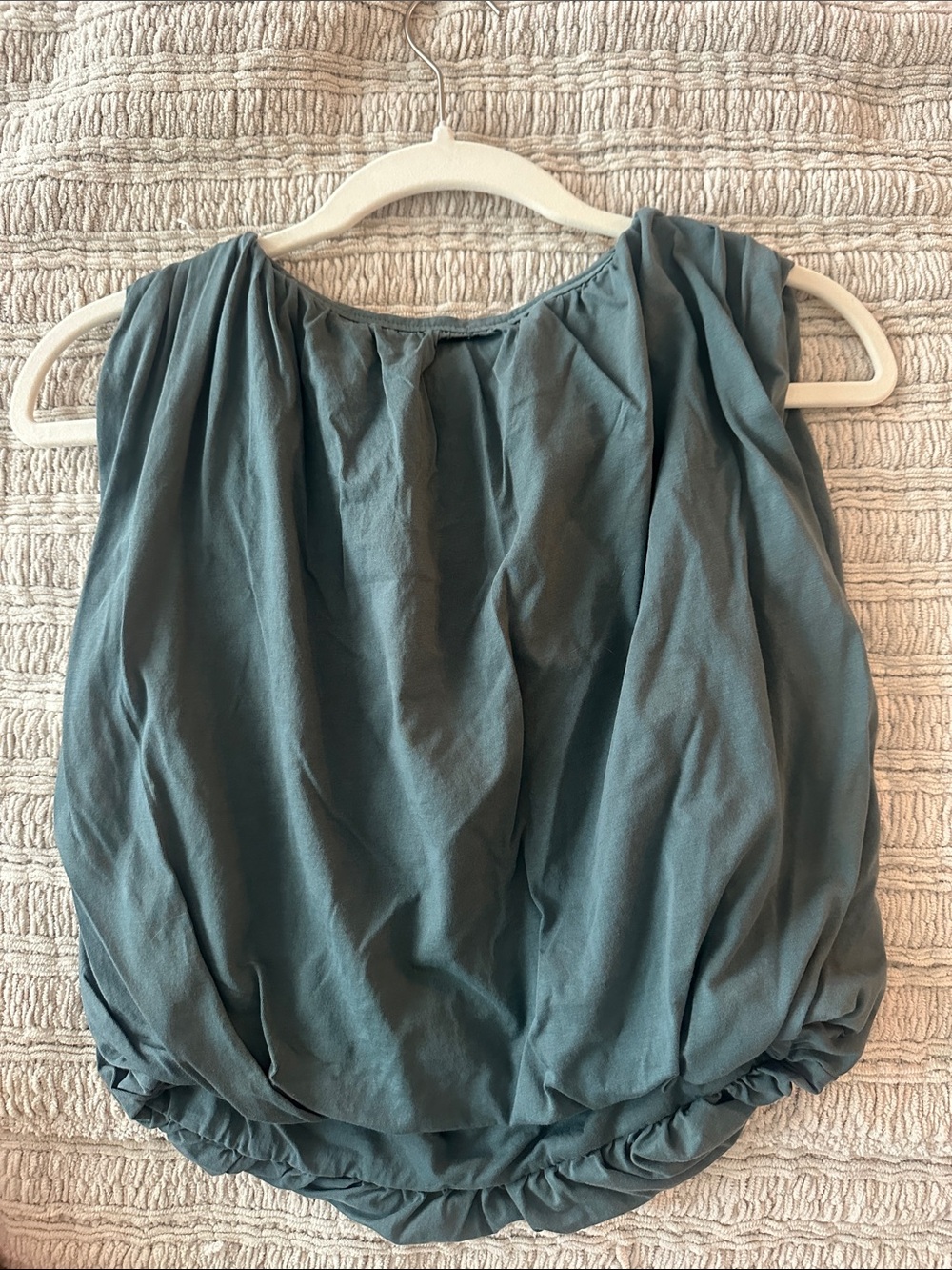 LOFT Teal Gathered Sleeveless Tank